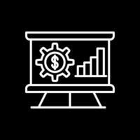 dinero analítica línea invertido icono diseño vector