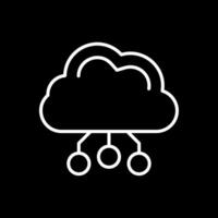 digital nube línea invertido icono diseño vector