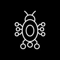 Digital Bug Line Inverted Icon Design vector