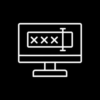 contraseña seguridad línea invertido icono diseño vector