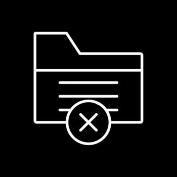 Delete File Line Inverted Icon Design vector