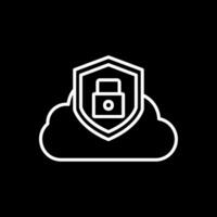 nube seguridad línea invertido icono diseño vector