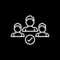 Secure Team Check Line Inverted Icon Design vector