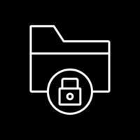 Data Security Line Inverted Icon Design vector