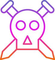 Skull Line Gradient Icon Design vector