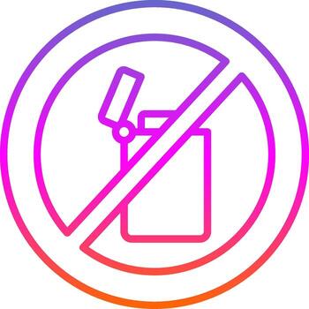 No Lighter Line Gradient Icon Design vector