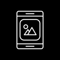 Mobile App Line Inverted Icon Design vector