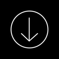 Down Arrow Line Inverted Icon Design vector