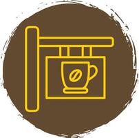 café señalización línea degradado icono diseño vector