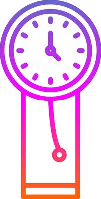 Clock Line Gradient Icon Design