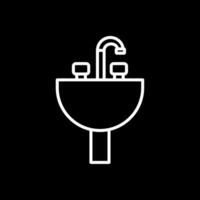 lavabo línea invertido icono diseño vector