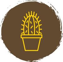 cactus línea degradado icono diseño vector