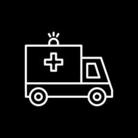 ambulancia línea invertido icono diseño vector