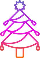 Christmas Tree Line Gradient Icon Design vector