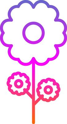 Flower Line Gradient Icon Design