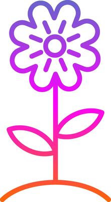 Flower Line Gradient Icon Design