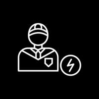 Electrician Line Inverted Icon Design vector