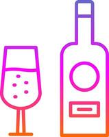 vino botella línea degradado icono diseño vector