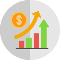 Increase Sales Flat Scale Icon Design vector