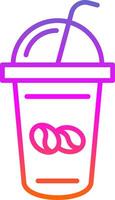 Coffee Shake Line Gradient Icon Design vector