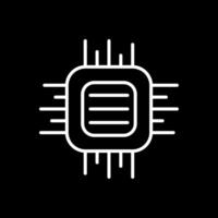 Cpu Line Inverted Icon Design vector