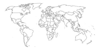World Map Outline in white background vector