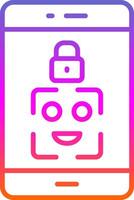 Facial Recognition Line Gradient Icon Design vector