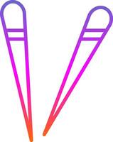 Chopsticks Line Gradient Icon Design vector