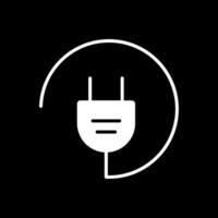 Plug Glyph Inverted Icon Design vector