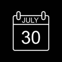 July Line Inverted Icon Design vector