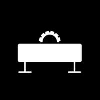 Saw Machine Glyph Inverted Icon Design vector