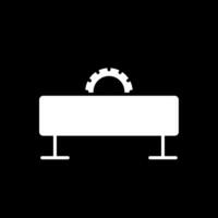 Saw Machine Glyph Inverted Icon Design vector