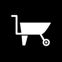 Wheelbarrow Glyph Inverted Icon Design vector