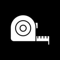 Measure Tape Glyph Inverted Icon Design vector