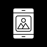 Mobile Application Glyph Inverted Icon Design vector