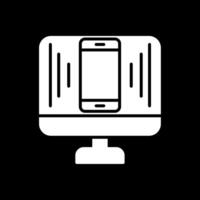 Responsive Design Glyph Inverted Icon Design vector