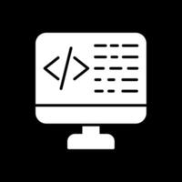 Coding Glyph Inverted Icon Design vector
