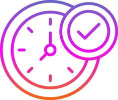 Clock Line Gradient Icon Design vector