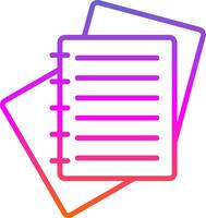 Notes Line Gradient Icon Design vector