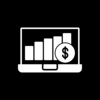 Content Revenue Glyph Inverted Icon Design vector