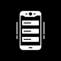 Mobile Work Glyph Inverted Icon Design vector