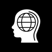 Global Mind Glyph Inverted Icon Design vector