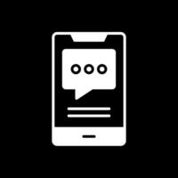 Mobile Talk Glyph Inverted Icon Design vector