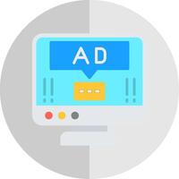 Ad Pop Up Flat Scale Icon Design vector