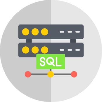 sql plano escala icono diseño vector