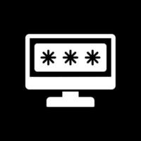 Security Computer Password Glyph Inverted Icon Design vector