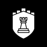 Security Castle Strategies Glyph Inverted Icon Design vector