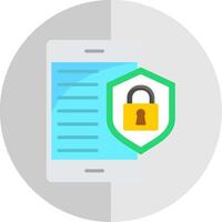 Mobile Security Flat Scale Icon Design vector