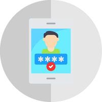 Authentication Flat Scale Icon Design vector