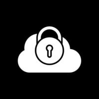 Security Castle Cloud Glyph Inverted Icon Design vector